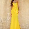 Dresses * | Cinderella Divine Ch236 Long Satin Fitted Prom Formal Dress New