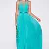 Dresses * | Cinderella Divine Cd7458 Long Chiffon Empire Waist Formal Prom Dress Popular