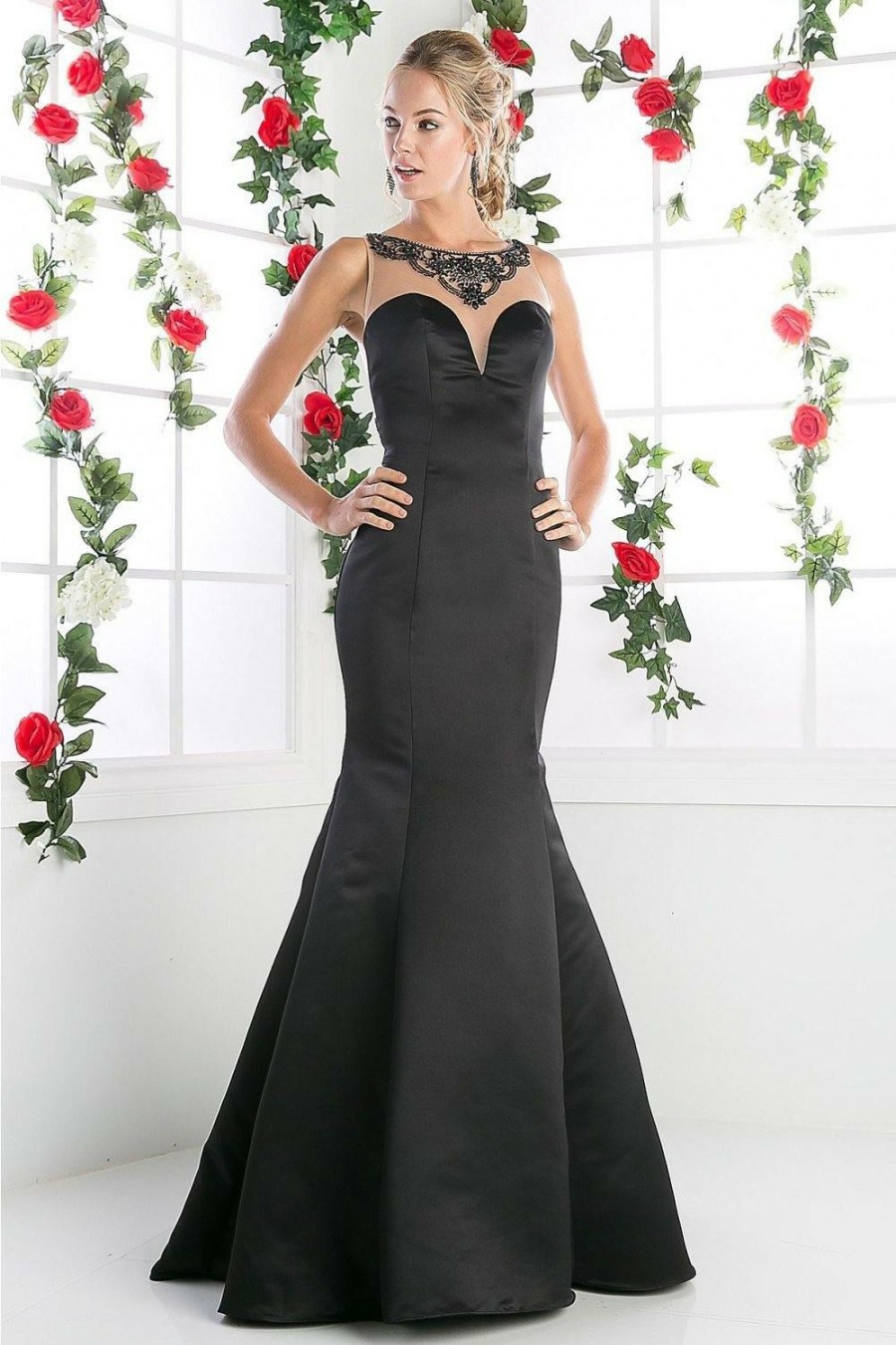 Dresses * | Cinderella Divine Ck62 Prom Long Formal Dress Discount Black