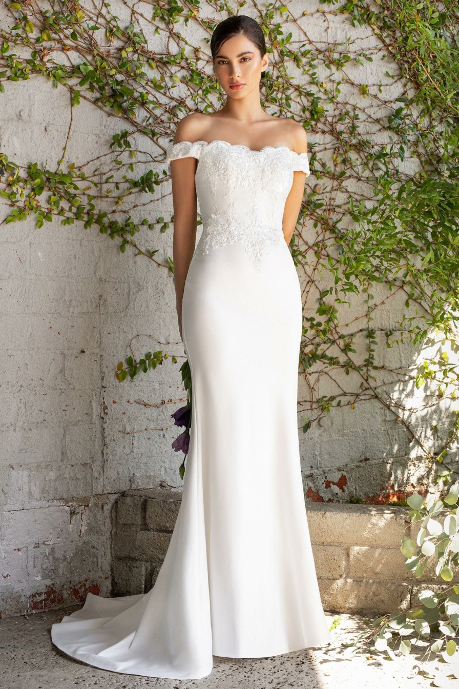 Dresses * | Cinderella Divine Cf158W Long Formal Wedding Dress Latest Off White