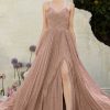 Dresses * | Cinderella Divine Cj534 Sexy Long Prom Dress With High Slit Online Sales