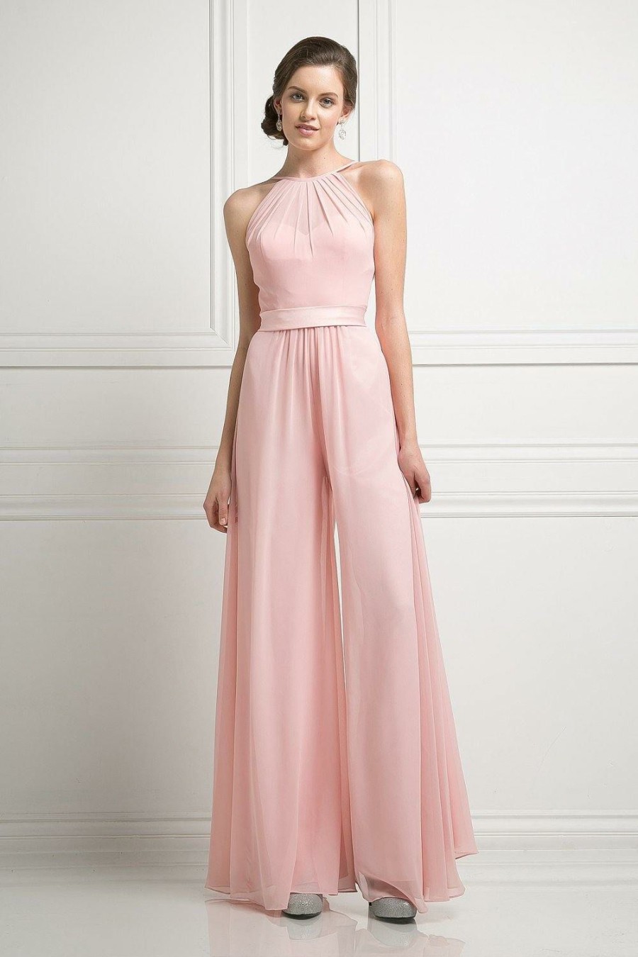 Dresses * | Cinderella Divine P100 Formal Long Jumpsuit Promotions Blush