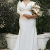 Dresses * | Cinderella Divine Cd0169C Long Curve Formal Plus Size Wedding Dress Sale Top Sell Off White