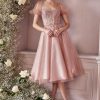 Dresses * | Cinderella Divine Cd0187 Formal Midi Glitter Prom Dress Sale Large Choice