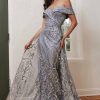 Dresses * | Cinderella Divine J836 Long Off Shoulder Evening Gown Outlet Sale