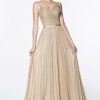 Dresses * | Cinderella Divine Cj269 Long Metallic Prom Dress Opening Sales