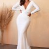 Dresses * | Cinderella Divine Cd0169 Long Formal Wedding Dress Free Delivery Off White