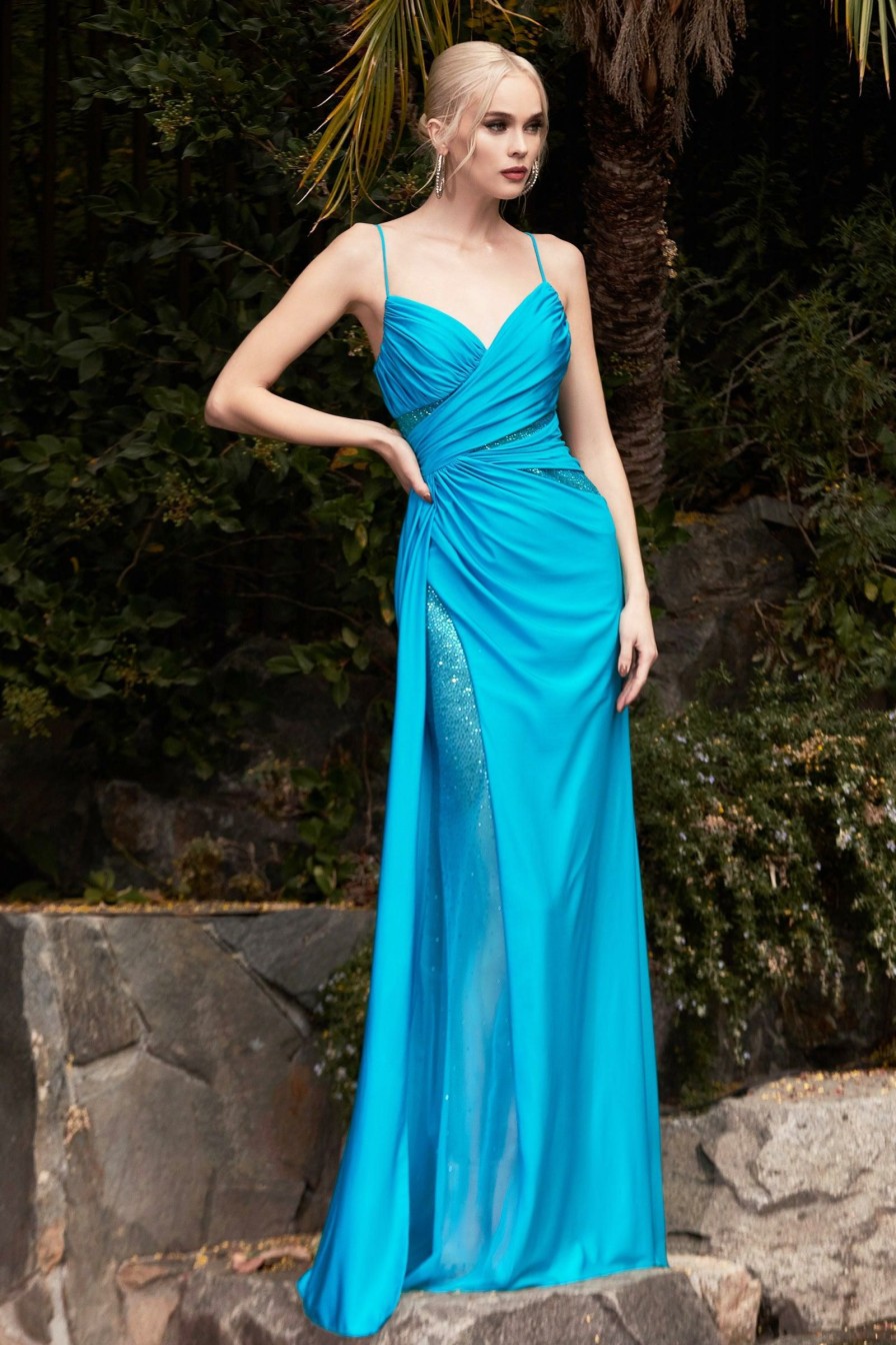 Dresses * | Cinderella Divine S410 Sexy Spaghetti Strap Long Prom Dress Promotion