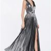 Dresses * | Cinderella Divine Cj529 Metallic Long Prom Dress Evening Gown Best Quality