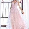 Dresses * | Cinderella Divine Cb055 Prom Long Formal Spaghetti Strap Ball Gown Sale Outlet Sale Blush