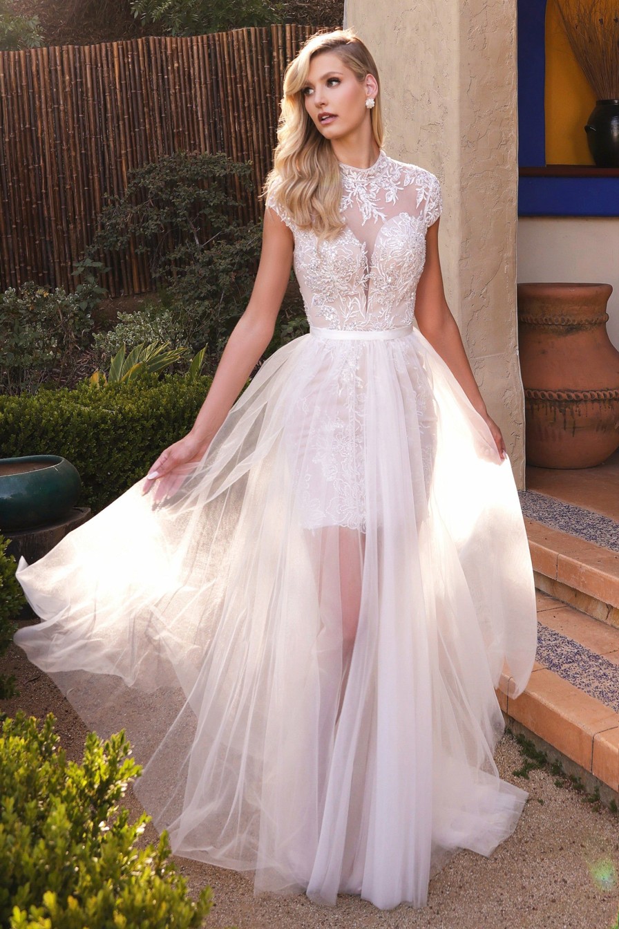 Dresses * | Cinderella Divine A1066 Two-In-One A Line Wedding Gown Good Quality Off White-Nude