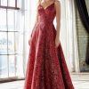 Dresses * | Cinderella Divine Cb059 Prom Long Evening Dress Sale Bestsellers Red