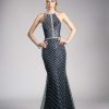 Dresses * | Cinderella Divine Cz0010 Long Beaded Novelty Sheath Gown Prom Dress Quick Delivery