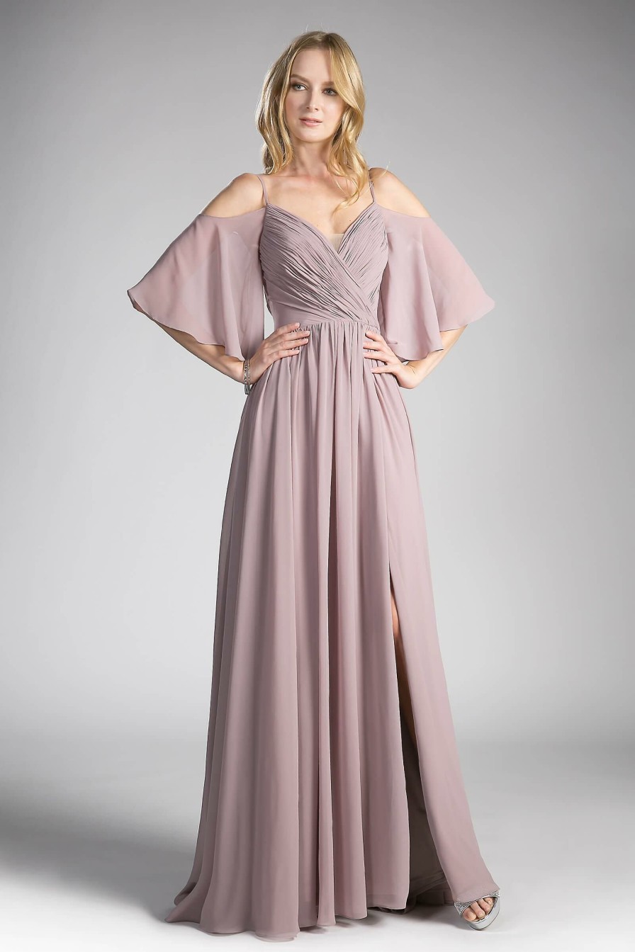 Dresses * | Cinderella Divine Cj267 Formal Long Dress Bridesmaids With Sleeves Online Store