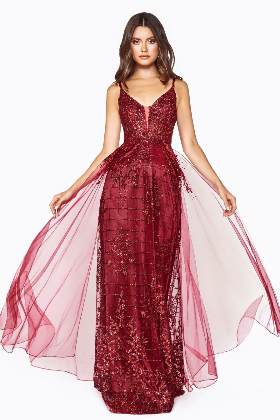 Dresses * | Cinderella Divine Cd0147 Long Formal Glitter Prom Evening Fitted Dress Tendy Style