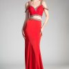 Dresses * | Cinderella Divine Cd13114A Long Beaded Off The Shoulder Two Piece Set Prom Dress 100% Guarantee