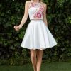 Dresses * | Cinderella Divine C80192 Two Piece Short Homecoming Dress Outlet Ivory