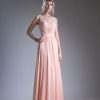 Dresses * | Cinderella Divine Cd1019 Formal Long Dress Bridesmaid Sale Shop Peach